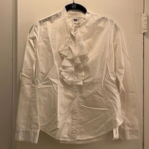 NSF white cotton button down xs